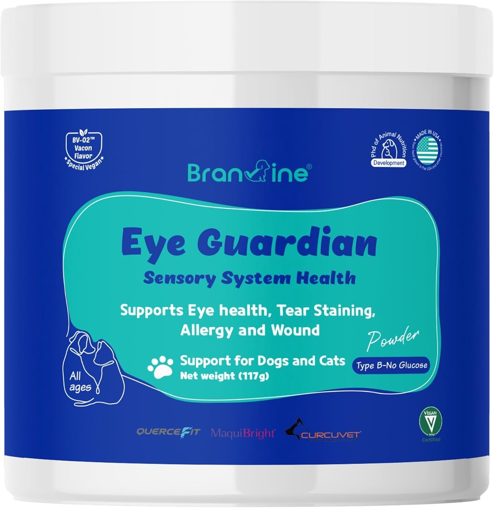 Gardien des yeux pour chats et chiens - Soutient la santé des yeux, la taie, l'allergie et la blessure (117g) avec MaquiBright (sur le poids)