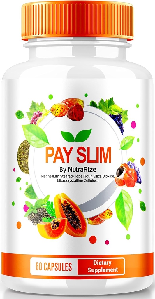 NutraRize Pay Slim Capsules, PaySlim All-Natural Supplement for Healthy Weight Loss, Premium Formula to Achieve Body and Fitness Goals, Official Reviews (60 Capsules)
