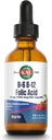 KAL Vitamine B-6 B-12 gouttes d'acide folique, gouttes de supplément de vitamine B liquide, santé cardiaque, énergie, soutien des cellules du sang rouge avec le méthyle B12 et le folate de méthyle, saveur naturelle de baies mixtes, 59 portions, 2oz