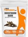 BulkSupplements.com Poudre d'extrait d'écorce de Buckthorn - Poudre d'écorce de Buckthorn, supplément à base de plantes - Vegan & Gluten Free, 750mg par portion, 500g (1,1 lb) (paquet de 1)