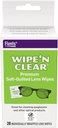 Flents Lens Wipes, Wipe 'N Clear, 20 Comte, Pré-moyenné, sans écharpe, sans danger pour les lunettes, Anti-Fog, Nettoyage doux, clair vision, emballé individuellement pour le voyage et la commodité, Fabriqué aux États-Unis