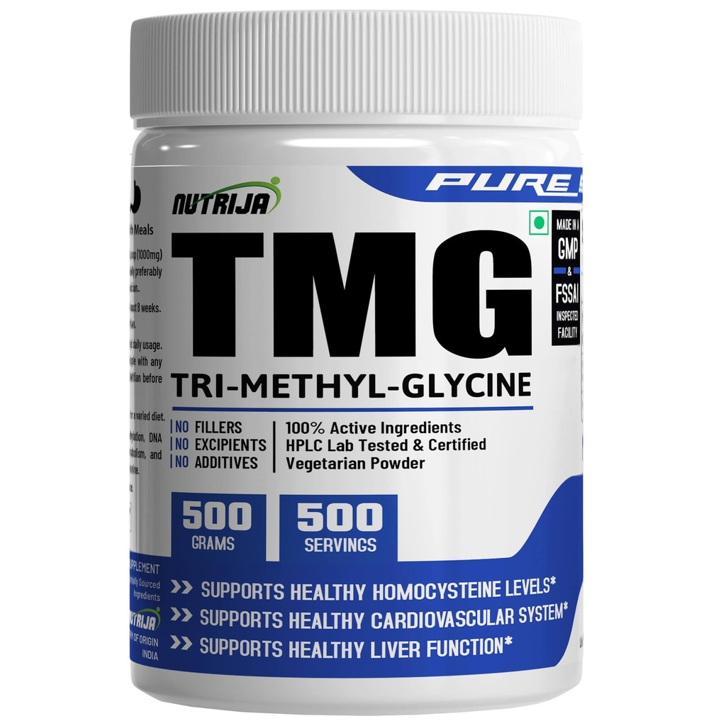 NutriJa Trimethylglycine TMG Powder 500g | Betaine Anhydrous | 500 Servings | Supports Homocysteine Metabolism & Methylation Support