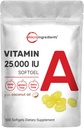 Micro-ingrédients Résistance maximale Vitamine A 25000 UI de 500 softgels à l'huile de noix de coco pour une meilleure absorption Vitamines essentielles pour la vision, la croissance et la reproduction