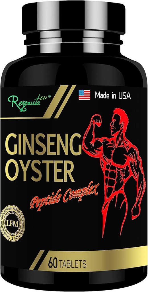 Comprimé complexe Ginseng&Oyster utilisé pour booster votre énergie et votre système immunitaire, Formule complexe Ginseng&Oyster pour la santé d'un jour pour les hommes, Supplément d'amélioration masculine,60 comprimés/bouteille, dose de 15 jours