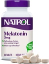 Natrol Melatonin 3 mg, supplément alimentaire pour le sommeil reposé, suppléments de sommeil pour adultes, 60 comprimés de mélatonine, 60 jours d'approvisionnement