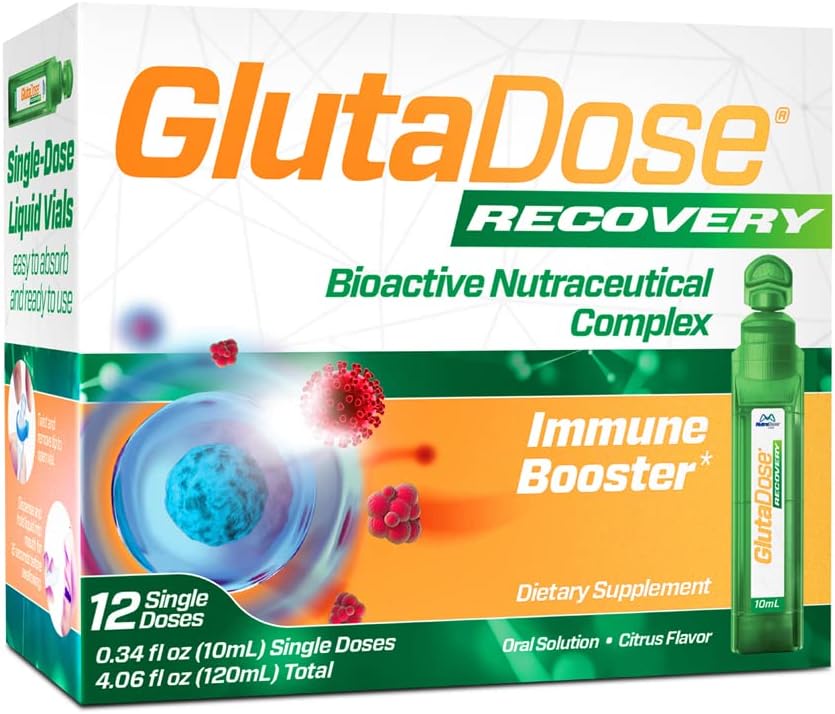 Supplément immunitaire de récupération de glucose - Vitamines liquides Immune Support pour les enfants et les adultes, paquet de soins contre le rhume et la grippe (Glutathion Astragalus Echinacea Acerola) Immune Booster pour les femmes Hommes - 12 Viales