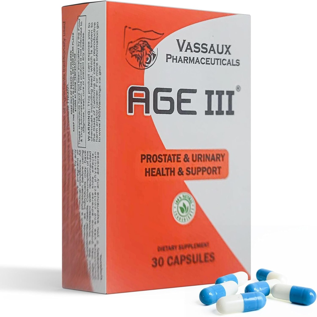 Âge III - Formule de Santé Prostate Naturelle - Serenoa Repens, Pygeum Africanum, Cucurbita Pepo Blend pour Relief BPH - Prostate agrandi