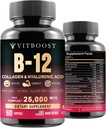 B12 avec l'acide hyaluronique, le collagène et le folate – 25000 mcg Complexe B12