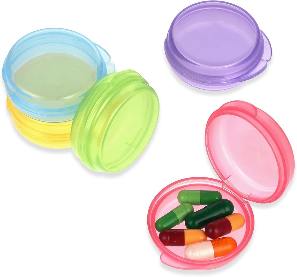 5 Packs Mini Pill Case Petite Pill Organizer Box Portable Vitamine Holder Travel Pill Container for Pocket Purse Pills Storage Box to Hold Medicine Cod Foster Oil