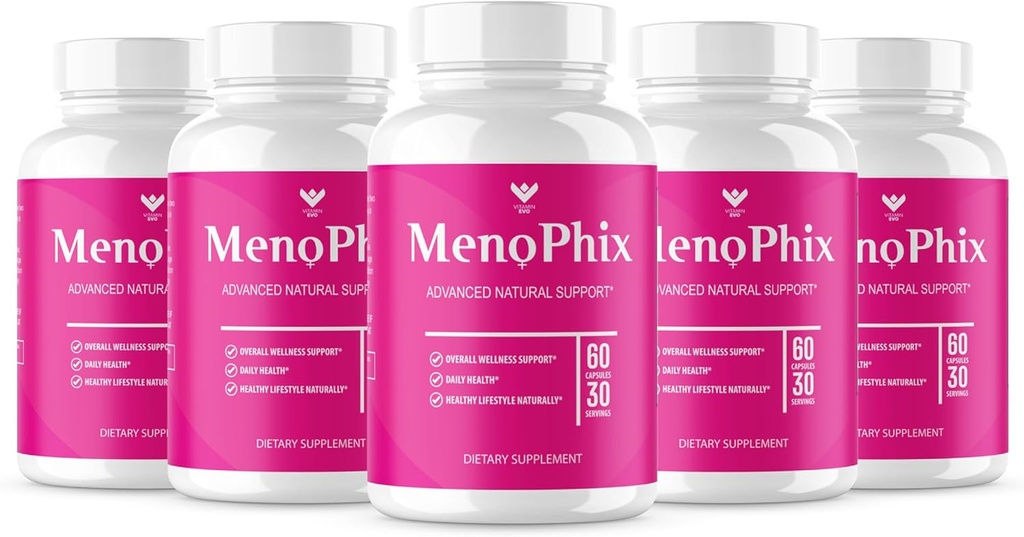 (5 PACK) MenoPhix MénoPhause Capsules de soutien naturel - Meno Phix Supplément, Meno Phix Ménopause, MenoPhix Suppléments pour les femmes Soutien naturel, MenoPhix Critiques (300 Capsules) 5 mois d'approvisionnement