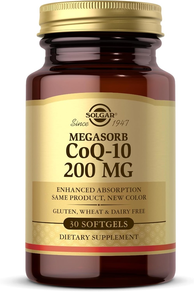 Solgar Megasorb CoQ-10 200 mg - 30 Softgels - Enhanced Absorption - Gluten Free, Dairy Free - 30 Servings