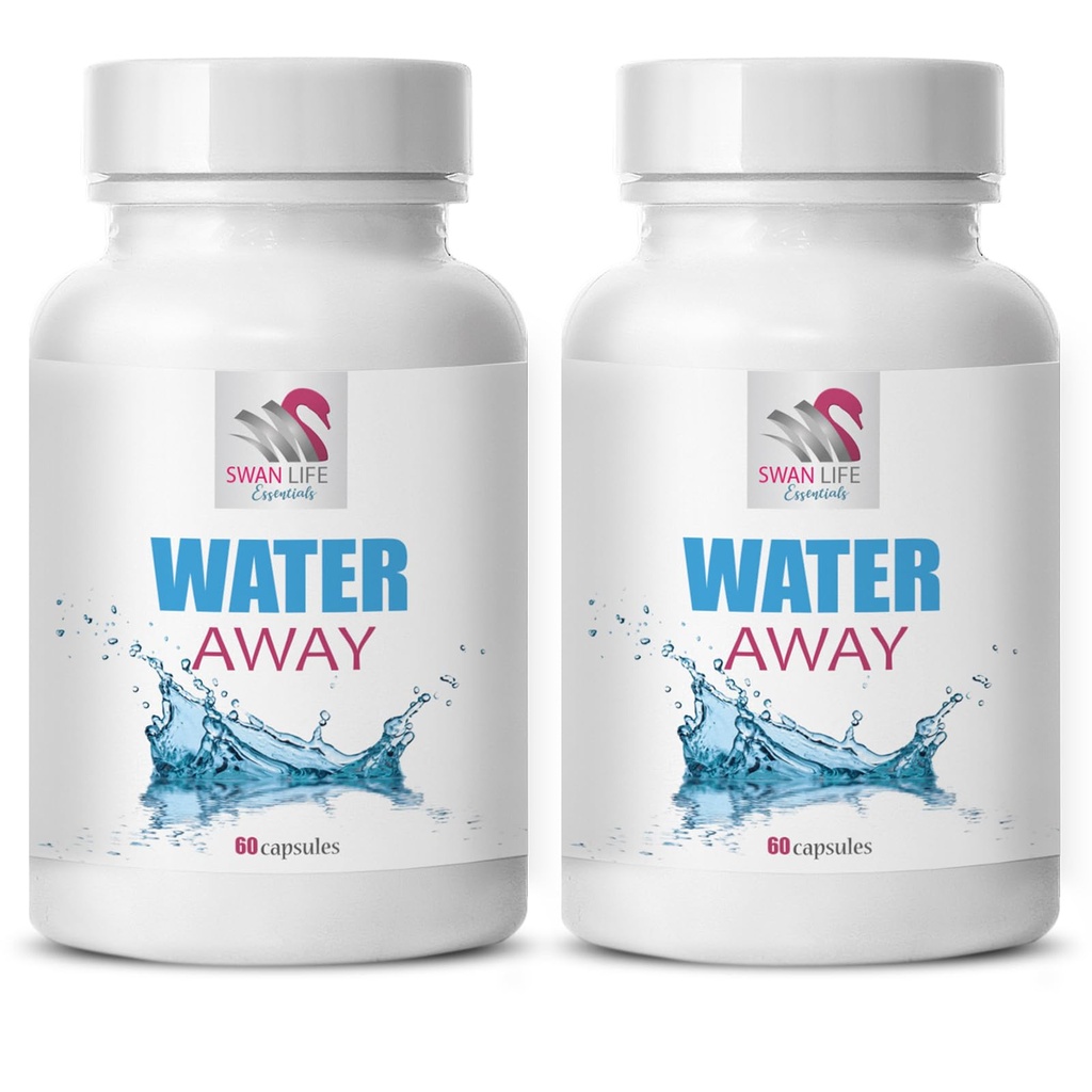 Supplément bilan d'eau - WATER AWAY - supplément de soutien, Solution d'eau, Mélange diurétique naturel, Bilan d'eau à base de plantes, Supplément de soutien diurétique, Support naturel, Bilan d'eau 2 Bot 120 Caps