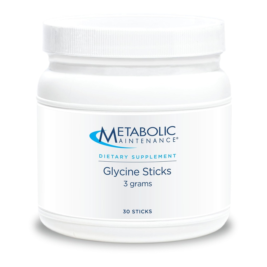 Metabolic Maintenance Glycine Sticks - 3 g Glycine - Calm & Sleep Support - Single Dose Powder Sticks - No Fillers or Preservatives - 30 Servings - 30 Count