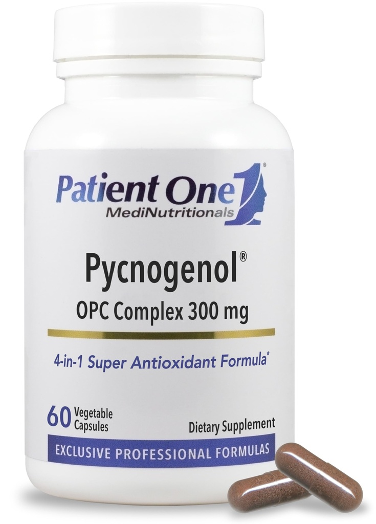 Patient One Pycnogenol OPC Complex 300mg.com Supplément pour soutenir la santé vasculaire et le vieillissement en santé*