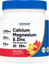 Zinc de magnésium de calcium avec vitamine D3 en poudre, 60 portions (fruit punch) - Calcium (1000 MG) Magnésium (420 MG) Zinc (16,5 MG) Vitamine D3 (30 MCG) - Sans gluten, sans OGM