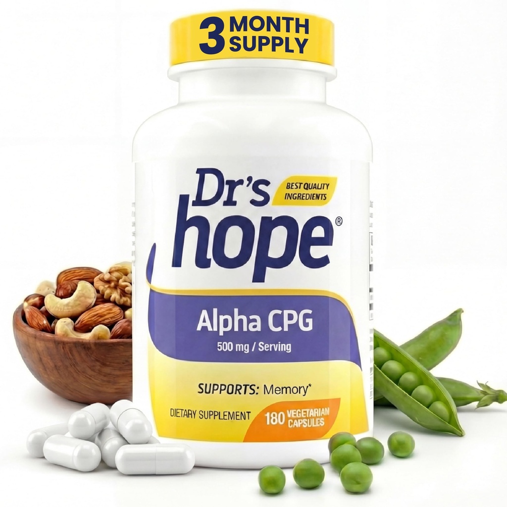 Alpha GPC 500mg, supplément Alpha GPC - Supporte la mémoire et la fonction cognitive - 180 Capsules Veggie, Fabriquées aux États-Unis