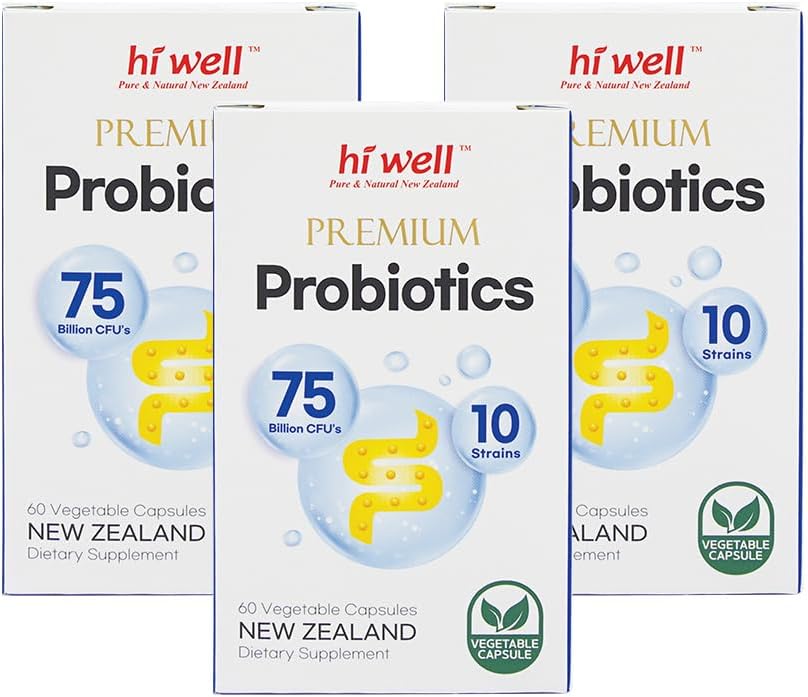 (Pack de 3) Hi Well Premium Probiotiques 60 Capsules végétariennes