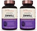 Supplément de l'Ashwagandha KSM-66 vivant conscient w/L Theanine & AlphaWave - ZenWell tous les jours soulagement du stress, cognitif, santé du cerveau - Ashwagandha pour les hommes et les femmes - 60 capsules (2-pack)