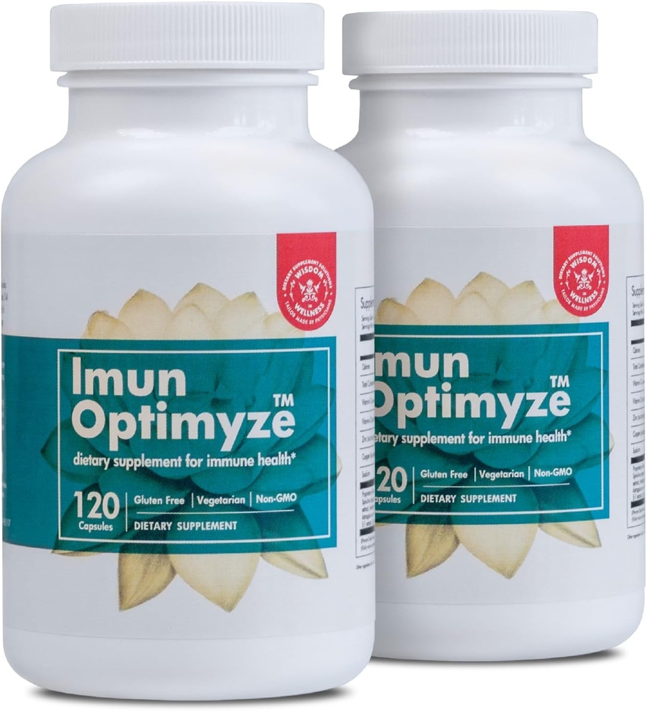 Imune OPTIMIZE - Supplément de support du système immunitaire - 120 Capsules 2-Pack - Complexe d'équilibre pour le support immunitaire - Capsules multivitamines pour adultes - Supplément sans gluten et sans OGM