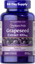 Puritan's Pride Grape Extract 100mg avec complexe bioflavonoïde d'agrumes, supplément alimentaire pour antioxydant et soutien de santé cardiaque, 200 capsules à libération rapide