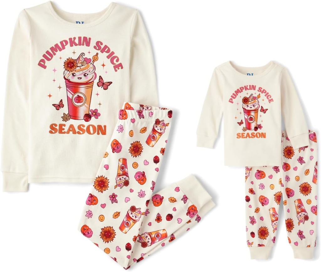 La place des enfants unisexe-bébé et les enfants, l'assortiment de sibling, sets de pyjama de vacances, coton