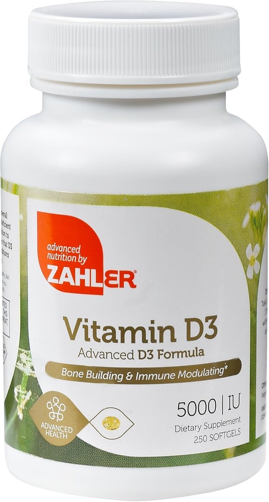 Zahler Vitamin D3 5000 IU - 250 Softgels