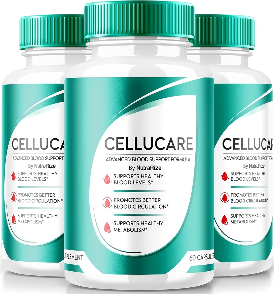 (Pack of 3) Cellucare Capsules, The Powerful Blood Support, Maximum Power Formula for Maintaning Healthy Levels, All Natural Pills to Improve Health, Cellu Care Tablets Reviews (180 Capsules)