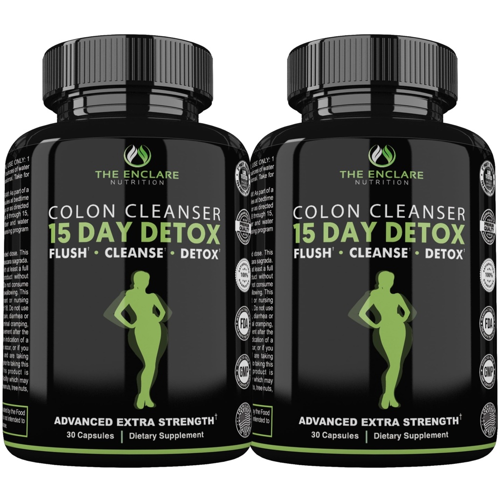 La NUTRITION ENCLARE 15 jours de nettoyage de détox pour la perte de poids. Support Gut avancé pour les femmes et les hommes. Nettoyer les pilules probiotiques 60ct (2)
