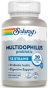 SOLARAY Multidophilus 12 Strain Probiotic 20 Billion CFU, Probiotics for Digestive Health and Gut Health Support, Prebiotic Inulin, No Dairy, 50 Serv, 100 VegCaps