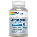 SOLARAY Multidophilus 12 souche Probiotique 20 milliards UFC, probiotiques pour la santé digestive et le soutien de la santé des intestins, Inuline prébiotique, sans lait, 50 portions, 100 VegCaps