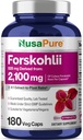 NusaPure Forskohlii 4:1 Extrait, 525 mg équivalent à 21,00 mgper Veggie Caps - 180 Capsules (non-OGM, sans gluten)