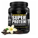 Fortifeye Super New Zealand Grass Fed Whey Protein Vanilla Flavor, 40 portions, 2 packs - Poudre de protéines de levure biologique pour l'entraînement, la nutrition sportive et améliorer le système immunitaire
