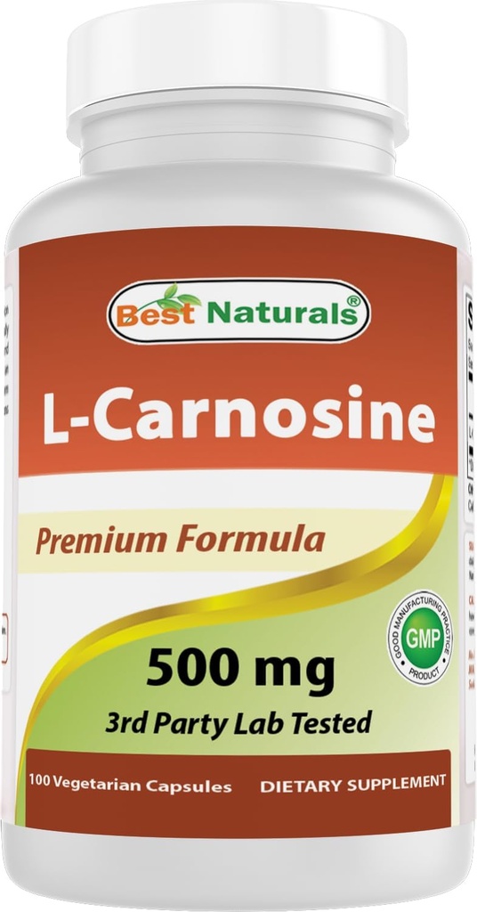 Meilleurs naturels L-Carnosine 500 mg 100 Vcaps (100 Nombre (paquet de 1))