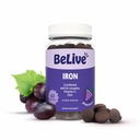Gommies de fer BeLive - Supplément multivitamine avec vitamine C, A, B & Zinc, soutient l'oxygène du sang, suppléments de fer végétalien pour les femmes, les hommes et les enfants pour la croissance et le développement - Flaveur de raisin
