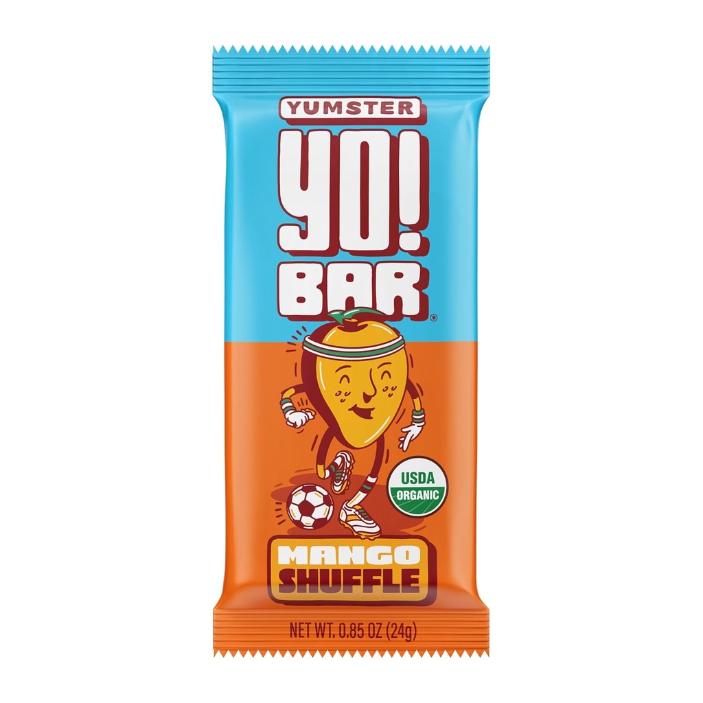 Oui ! Bar by Bearded Brothers Vegan Organic Kids Bar, Mango (25 Bars) - Sans gluten, sans paléo et entier 30, sans soja, sans OGM, faible glycémie, sans sucre ajouté, fibre + aliments entiers