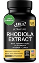 Rhodiola Rosea Supplément High Potency Extract 500mg - 3% Rosavins 1% Salidrosides avec Ashwagandha Shisandra Passion Flower Herb Capsules en poudre - Natural Way to Relieve Stress - Pills for Energy