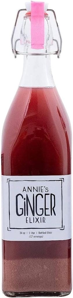 Annie's Ginger Elixir, 34 oz 2-Pack, Pure Natural Tonic Ginger Shot, Digestive Cleanse stimule la défense immunitaire, la santé et le bien-être Gut quotidien, Boissons non OGM