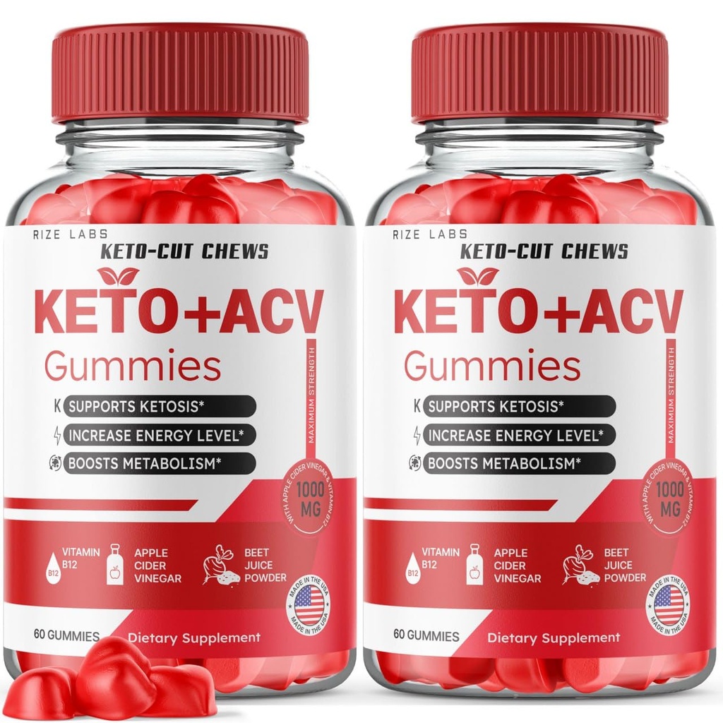 (2 packs) Keto-Cut Chews ACV Gummies - Keto-Cut Chews Premium Keto ACV pour la perte de poids avancée, Keto + ACV Gummy, Keto Cut Chews Supplément de force maximale, KetoCut Chews Avis (120 Gummies)