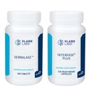 Klaire Labs Interfase Plus (120 Capsules) + Serralase (180 Comprimés) - Multi-enzymes, Serratia Peptidase & Bromelain 'enzymes digestives - Système gastro-intestinal, Gut Flora, Biofilm & Detox