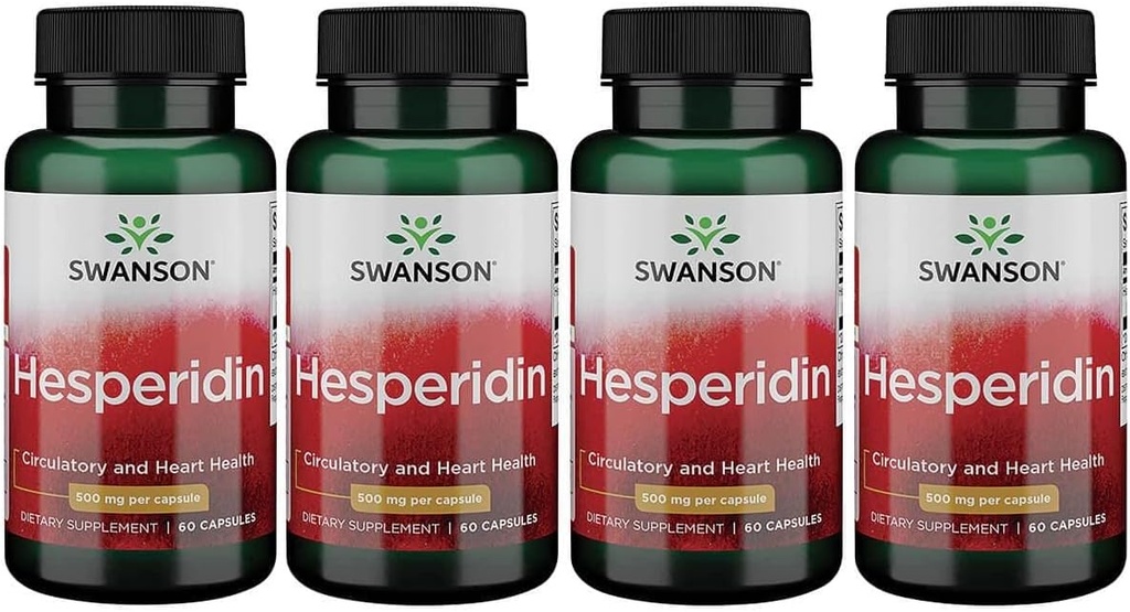 Swanson Hespéridin 500 Milligrammes 60 Capsules (4 Pack)
