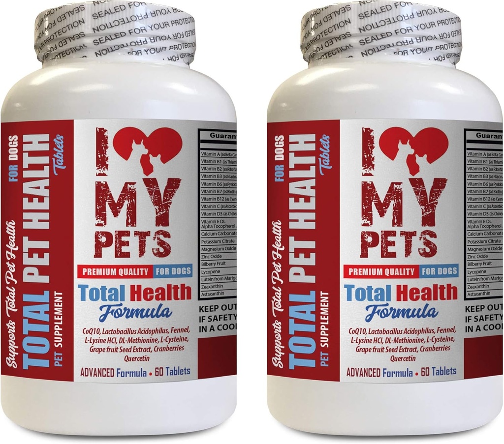 I LOVE MY PETS LLC Immunity Dog - Dog Total PET Health - Premium Formula - Best Complex - Dog Vitamine a - 2 bouteilles (120 Treats)