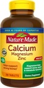 Nature faite de calcium, oxyde de magnésium, zinc avec vitamine D3 aide à soutenir la force osseuse, comprimés, 300 Compte