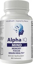 Alpha IQ Mind Cerveau Focus Mémoire Santé Pro Mind Complexe Mind Tech Nootropic Original par Nutra4health Mindtech Cerveau Booster Supplément 60 Capsules