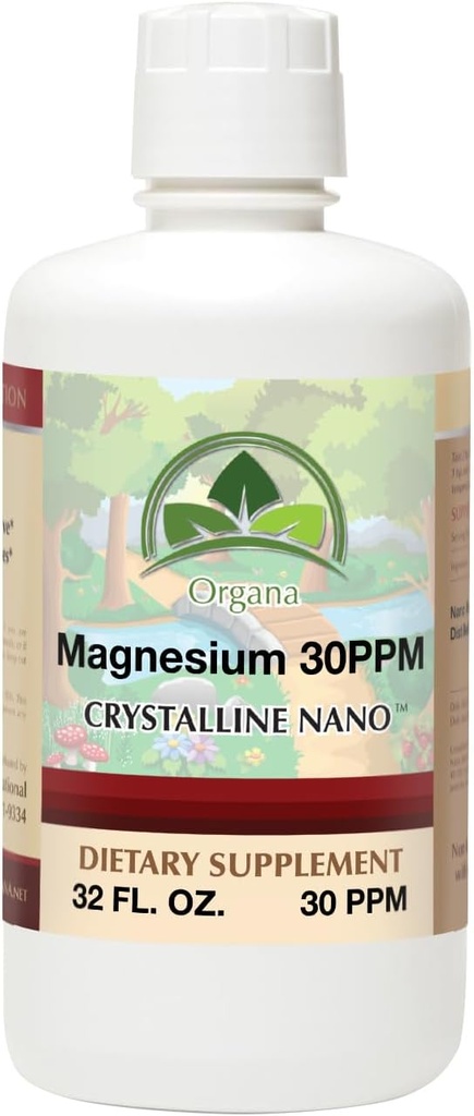 Organa Supplément de magnésium liquide cristallin pur - 30 PPM - Magnésium à absorption élevée (32 oz.)