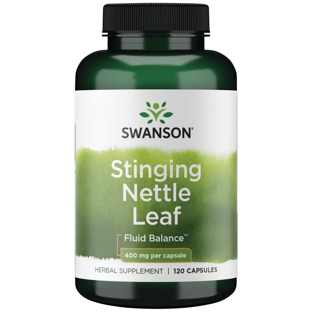 Swanson Stinging Nettle Leaf (Urtica Dioica) - Supplément à base de plantes favorisant le traitement urinaire et le soutien de la santé respiratoire - Peut appuyer un équilibre fluide sain - (120 capsules)