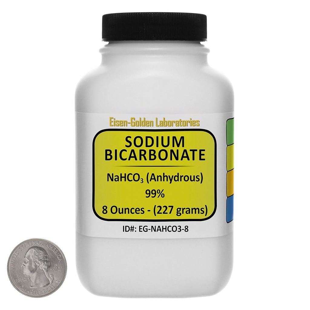 Bicarbonate de sodium [NaHCO3] 99% ACS grade poudre 8 Oz dans une bouteille Space-Saver USA