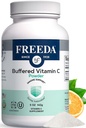 Poudre de vitamine C tamponnée FREADA (Ascorbate de calcium) – Vitamine C non acide, stomach-friendly pour les personnes sensibles – Vegan, casher, sans sucre – 5 oz