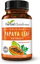 Papaya Extrait de feuille Enzymes digestifs - 10X Strength 60/600mg Capsules de légumes- Blood Platelet, Bone Marrow & Spleen Support, Immune Gut & Super Digestive Health - Fabriqué aux États-Unis par Herbal Goodness