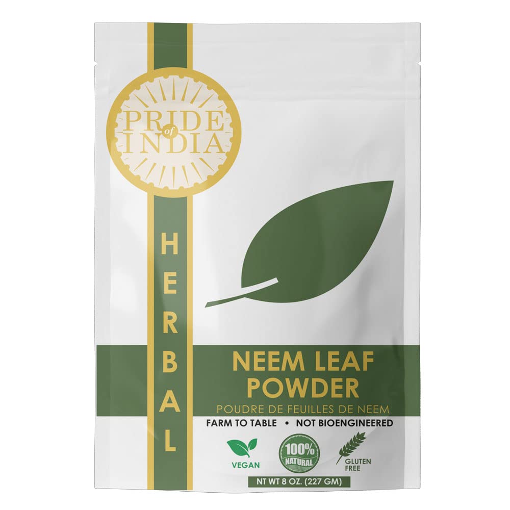 Fierté de l'Inde : 8 oz (227 gm) d'herbe naturelle de Neem/Margosa Ajouter aux smoothies, jus et dips.
