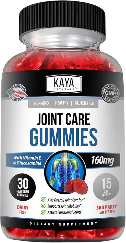 Kaya Naturals Mobility Care Gummies for Back, Knees & Hands | Flexibility Support - Glucosamine Gummies Best Immune Support for Women & Men - 30 Count